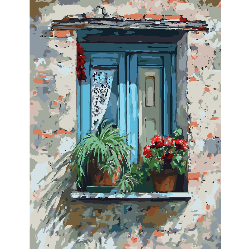 Kit Paint by numbers 50x65 Ventana azul | WG1515 Main Image